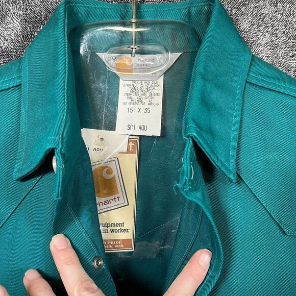 NWT Vintage 1990s Rugged Outdoor Wear Carhartt Work Style Button Up - Picture 3 of 4